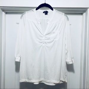 Sheer 3/4 Sleeve Blouse